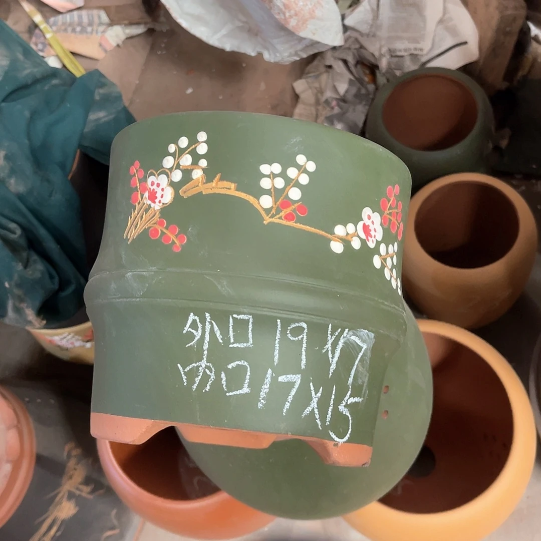 紫砂花盆竹节盆一个