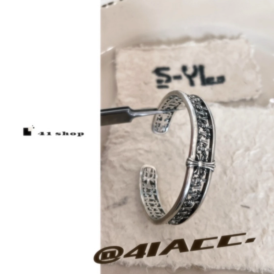 纯铜手镯 A463 克克满串镂空十字做旧款手镯