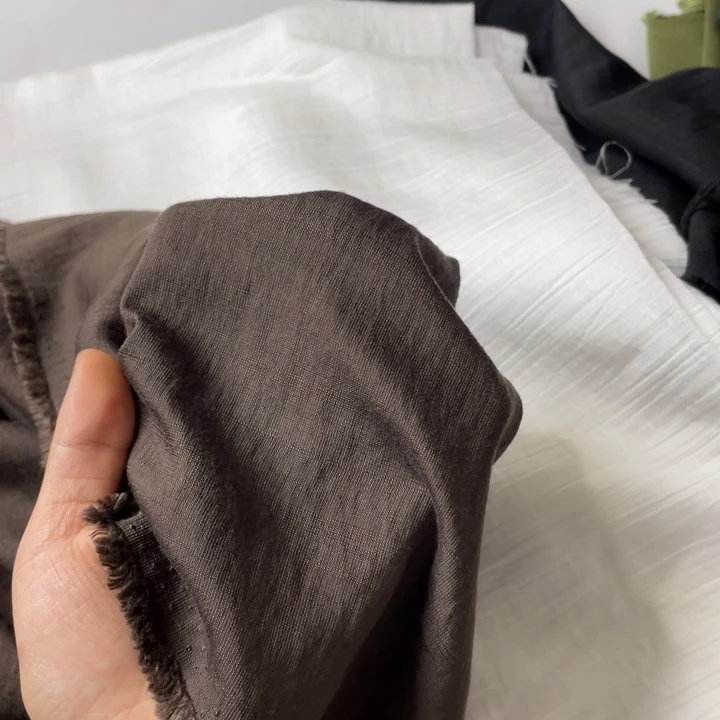 天丝（莱赛尔纤维）深咖色棉麻2米