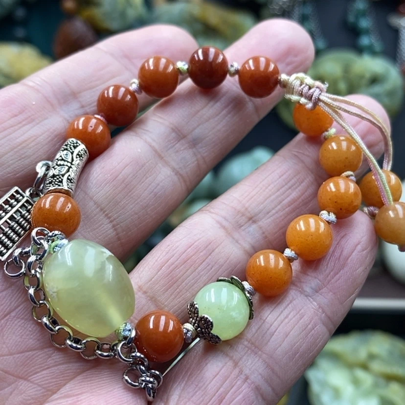 【闪购商品】未镶嵌蛇纹石玉手链随机发货