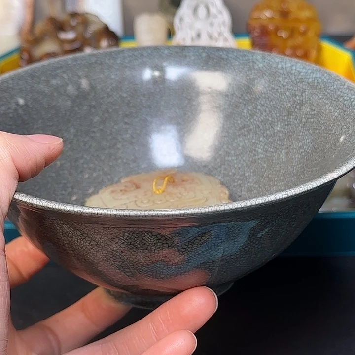摆件瓷碗手把件挂件