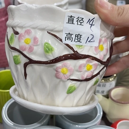 多绿植陶瓷花盆9.9包邮，有孔