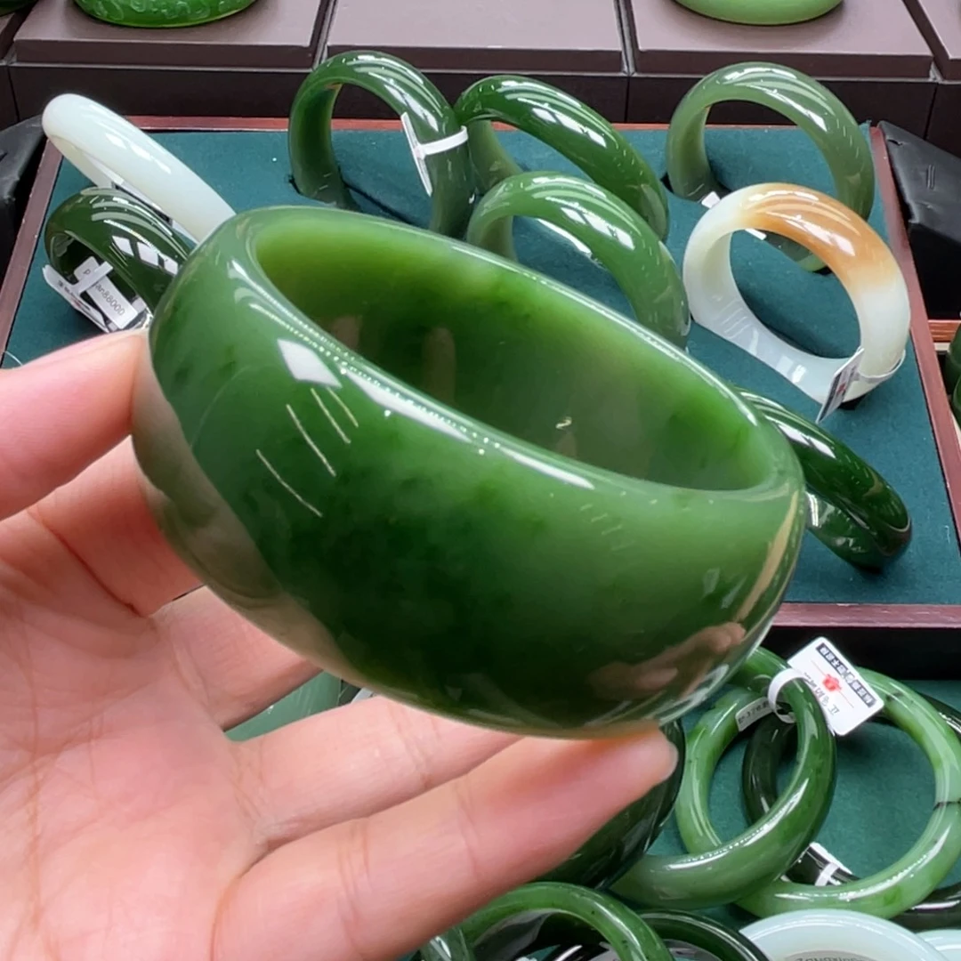 和田玉（碧玉）未镶嵌手镯6566