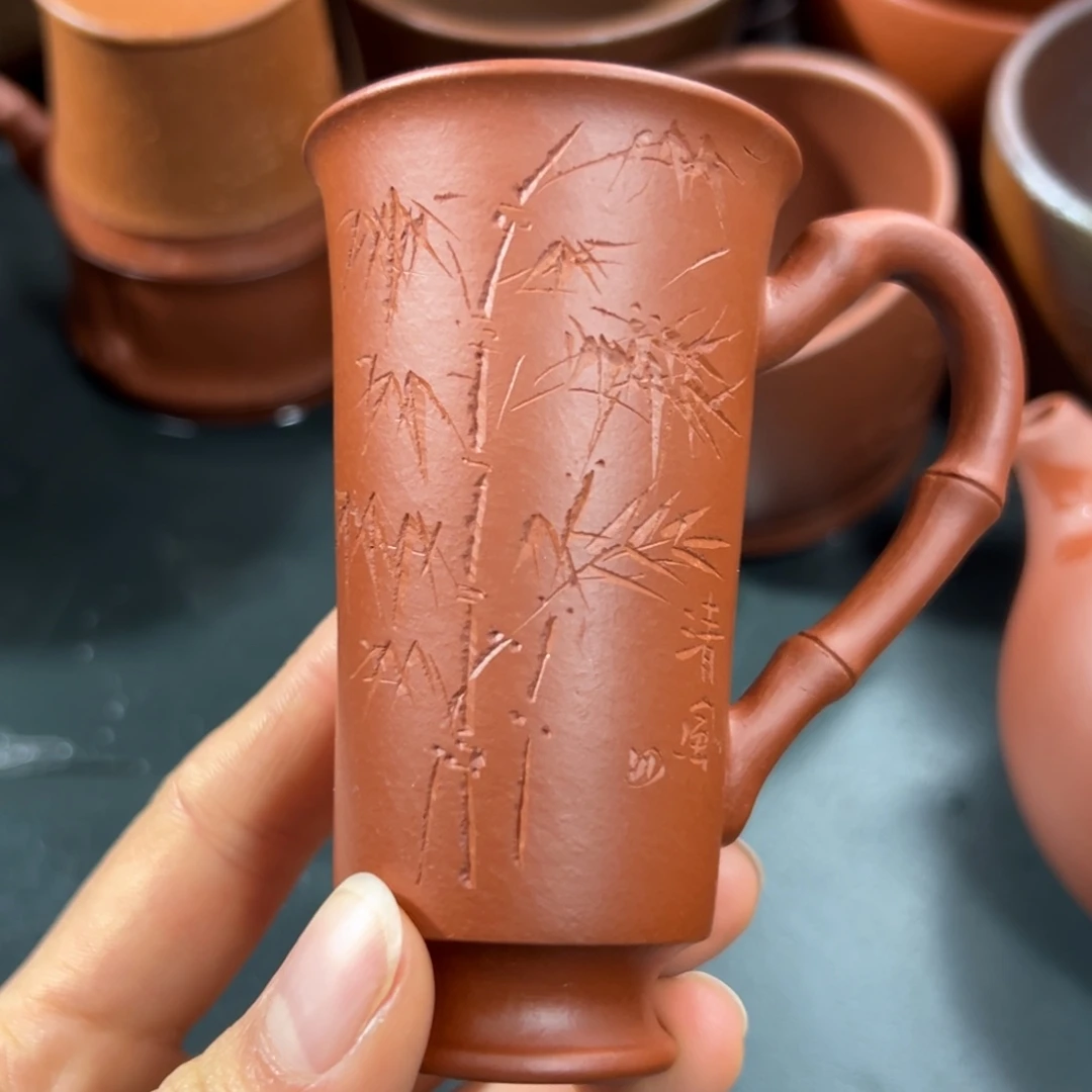 茶杯紫砂主人杯竹叶