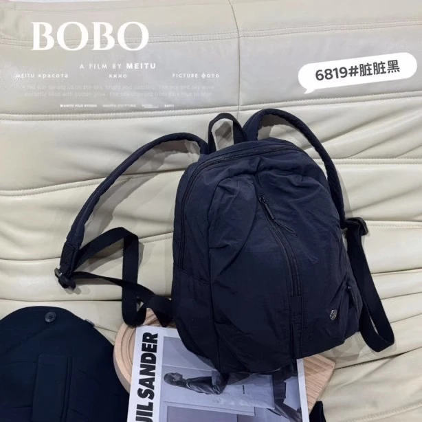 博卜新款正品韩版休闲双肩背包泡芙超轻学生大容量男女同款背包