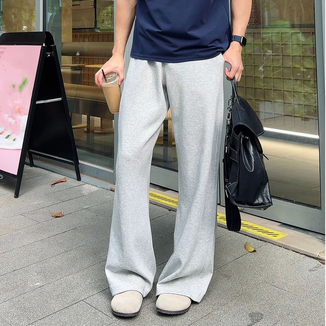 BST 弯刀拼接卫裤宽松阔腿针织运动休闲长裤lulu scuba