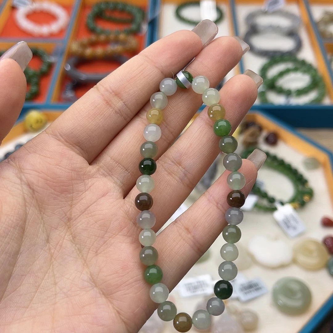 和田玉未镶嵌颈饰w34多宝6mm