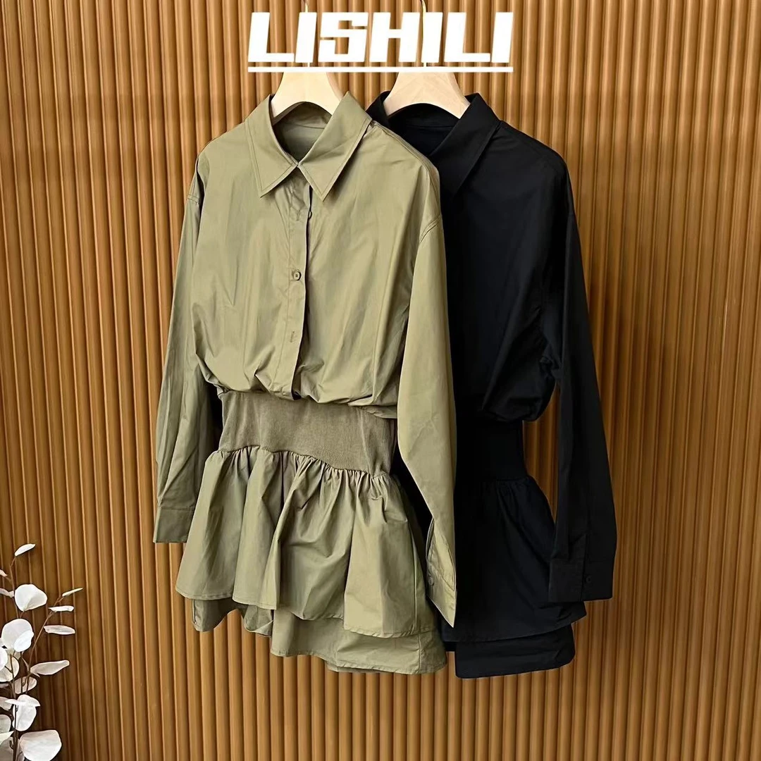 【李十一LISHIYI】收腰显瘦气质衬衫裙70993
