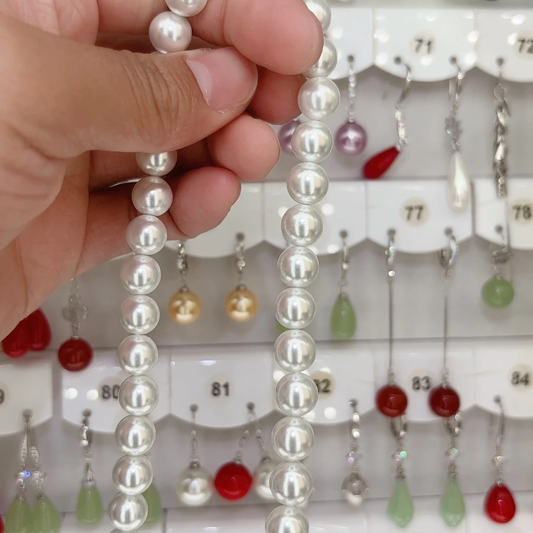 耳饰银S925镶嵌拼合珍珠（马贝珠）