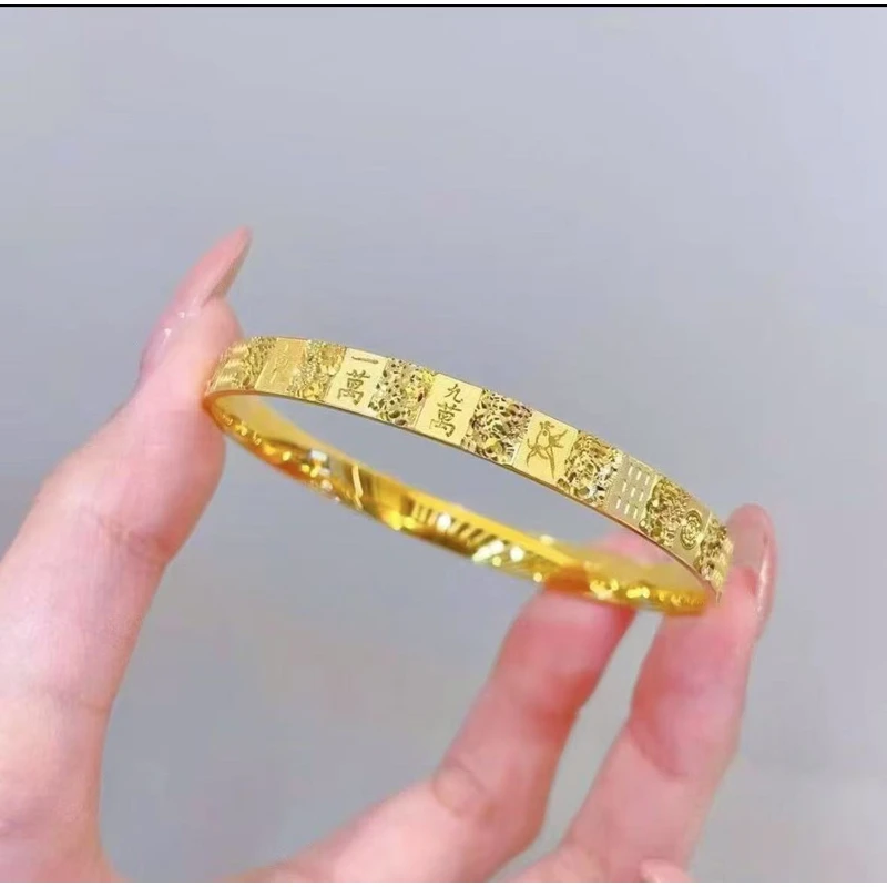 合金手镯 手镯精品麻将碎冰冰金色手镯（发发发）