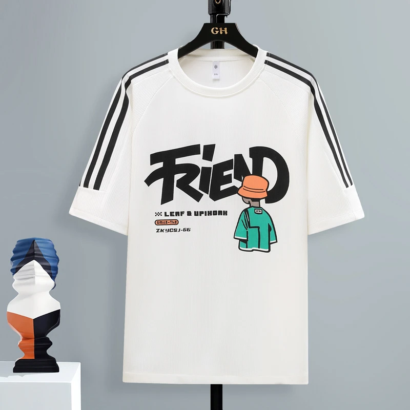 青少年男士夏季运动凉感短袖男生休闲透气半袖T恤百搭圆领衣服