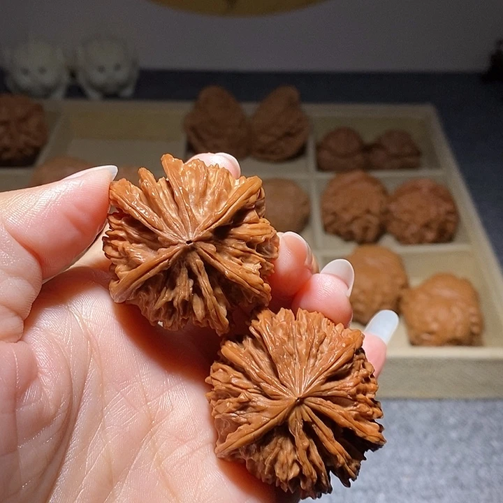 把件文玩核桃七棱异形