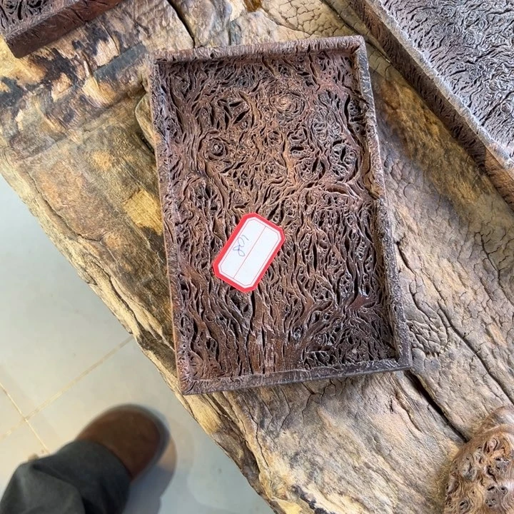 老***吉合金木铁栎木烂木头带瘤疤干泡盘子