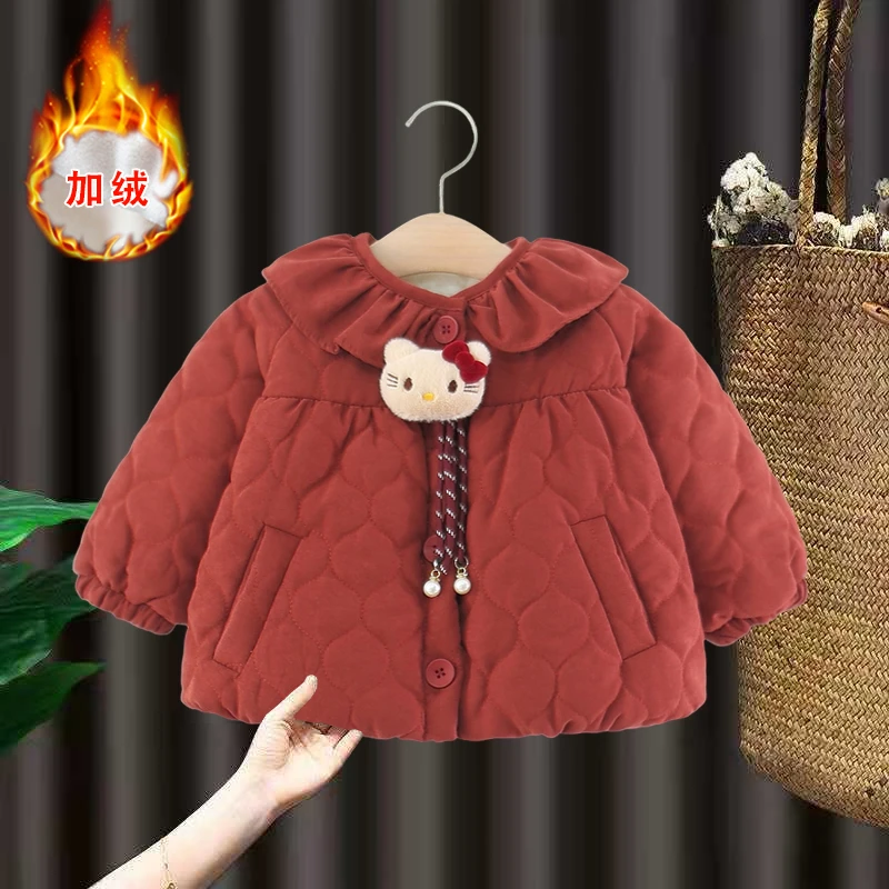 女童冬季小棉衣2025新款洋气女宝宝棉服过年婴儿加绒加厚保暖外套