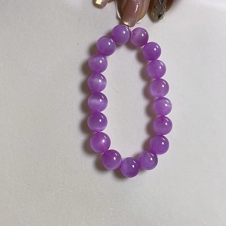 未镶嵌紫锂辉高冰收藏级手串10+锂辉石