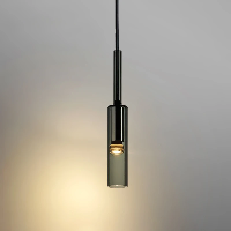 全铜水晶意式极简卧室床头吊灯轻奢玻璃后现代三头餐厅吧台小吊灯