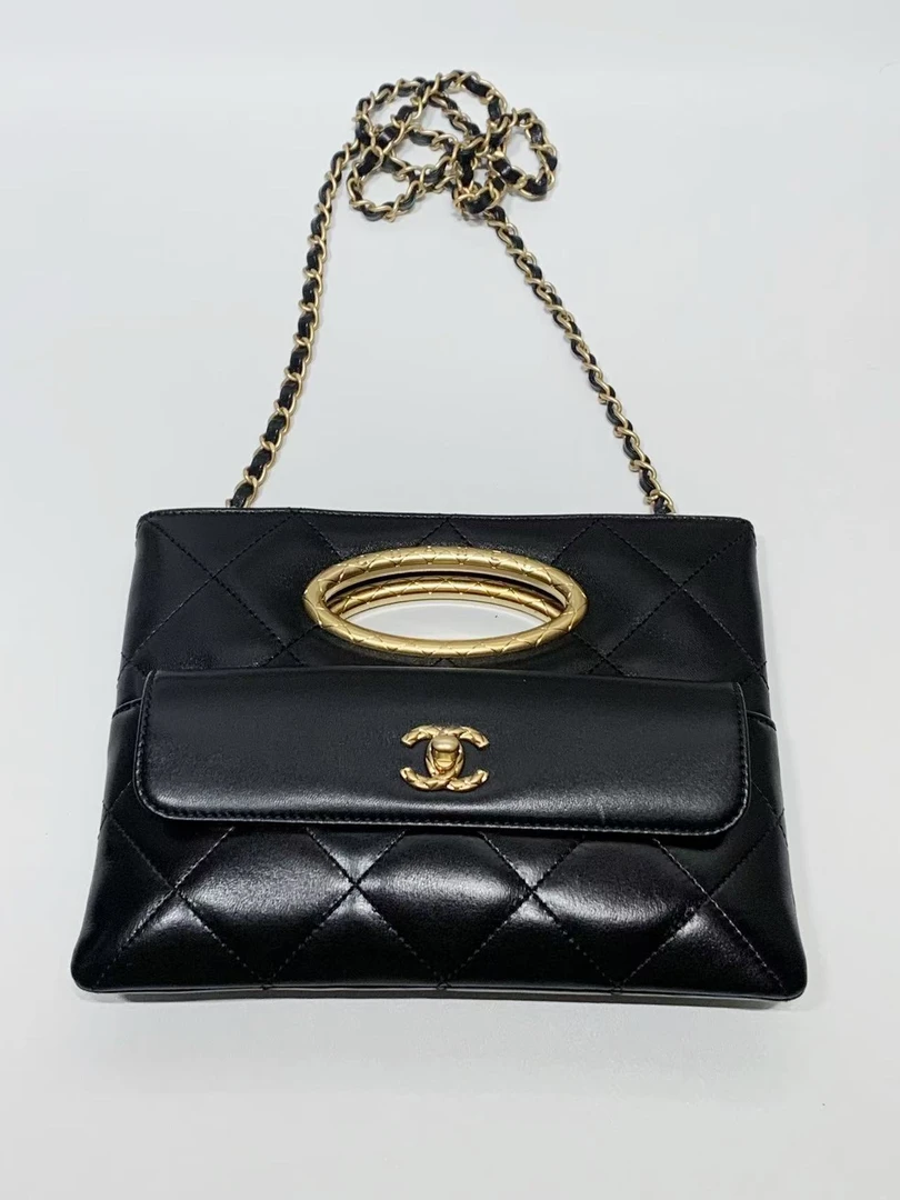 99新 Chanel/香奈儿 HIHI/订金拆单勿拍24B黑金晚宴包/11990411