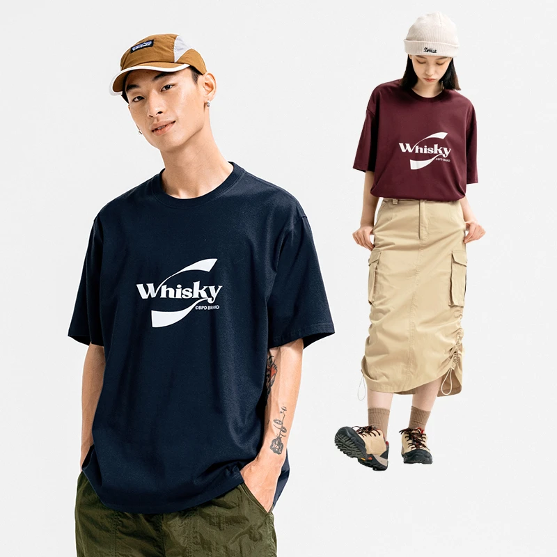 ben·panda熊猫本短袖字母印花百搭圆领情侣T恤