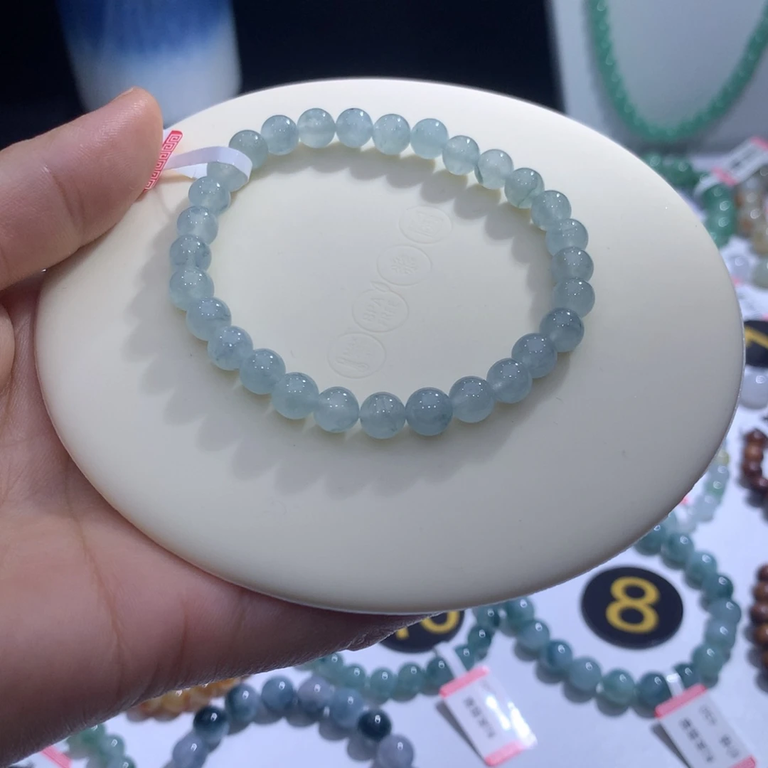 未镶嵌手链翡翠浅飘花卡6 +