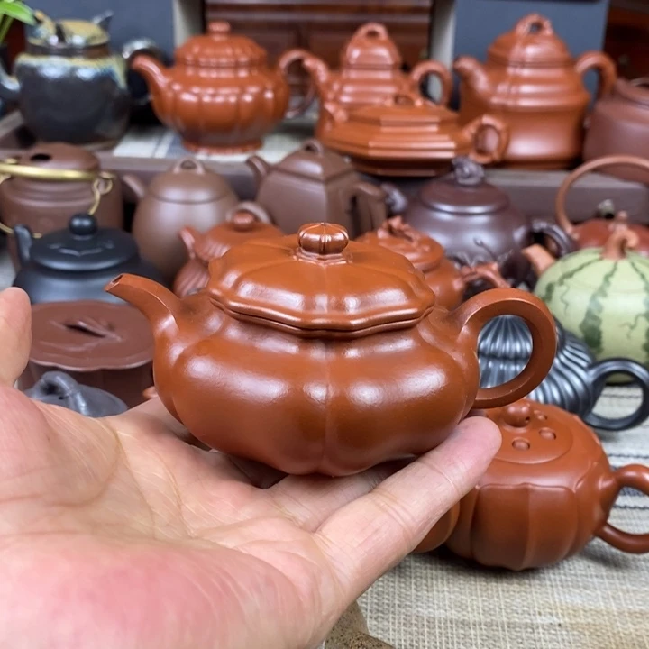 茶壶紫砂葵仿古130-300cc原矿赵庄朱泥特价