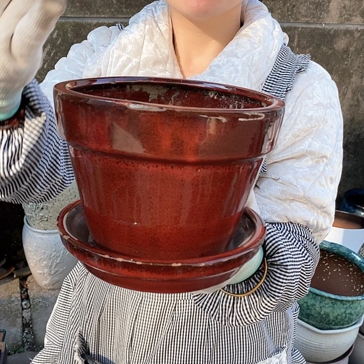 紫砂花盆瑕疵口17高14