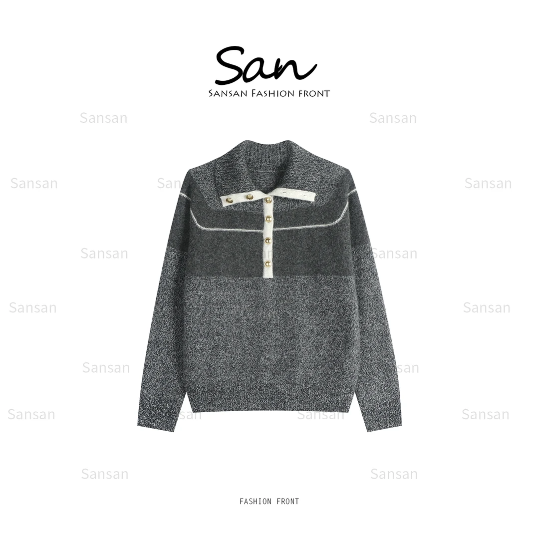 【SANSAN】休闲保暖秋冬设计款长袖套头上衣DY-80224