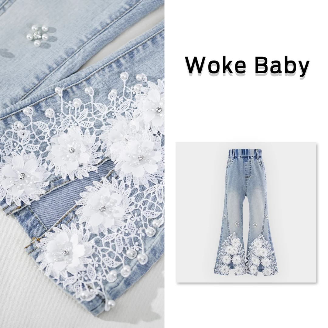 女童夏季裤子新款时尚洋气儿童牛仔裤汉服百搭长裤M5416