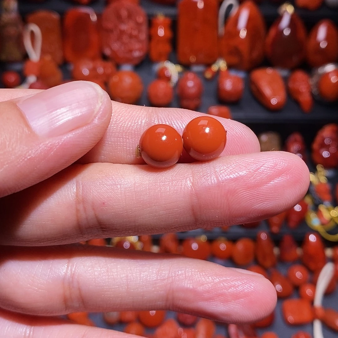 上***签南红玛瑙未镶嵌圆珠1.0