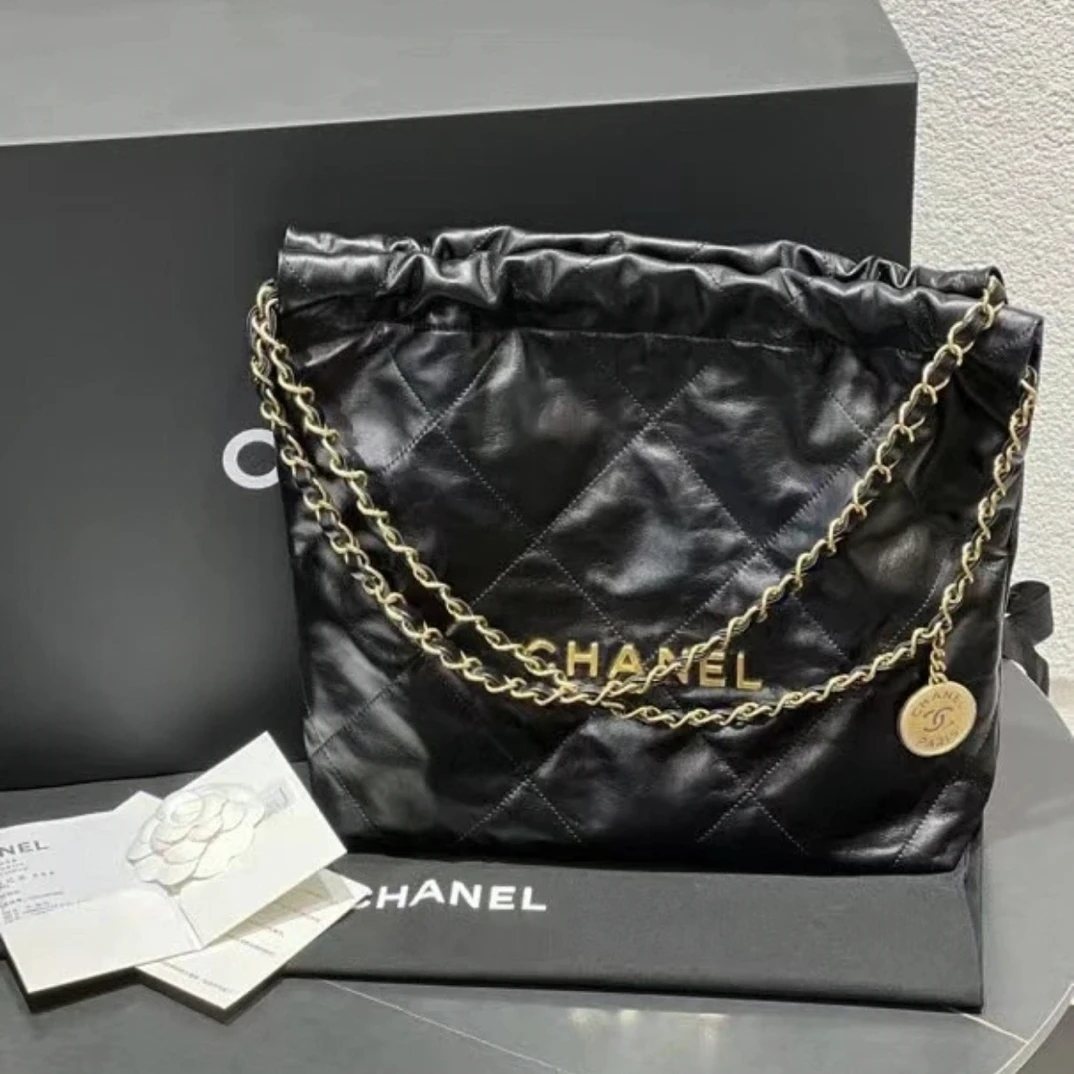 95新 Chanel/香奈儿 夏七中古/黑金22bag单肩包1681910