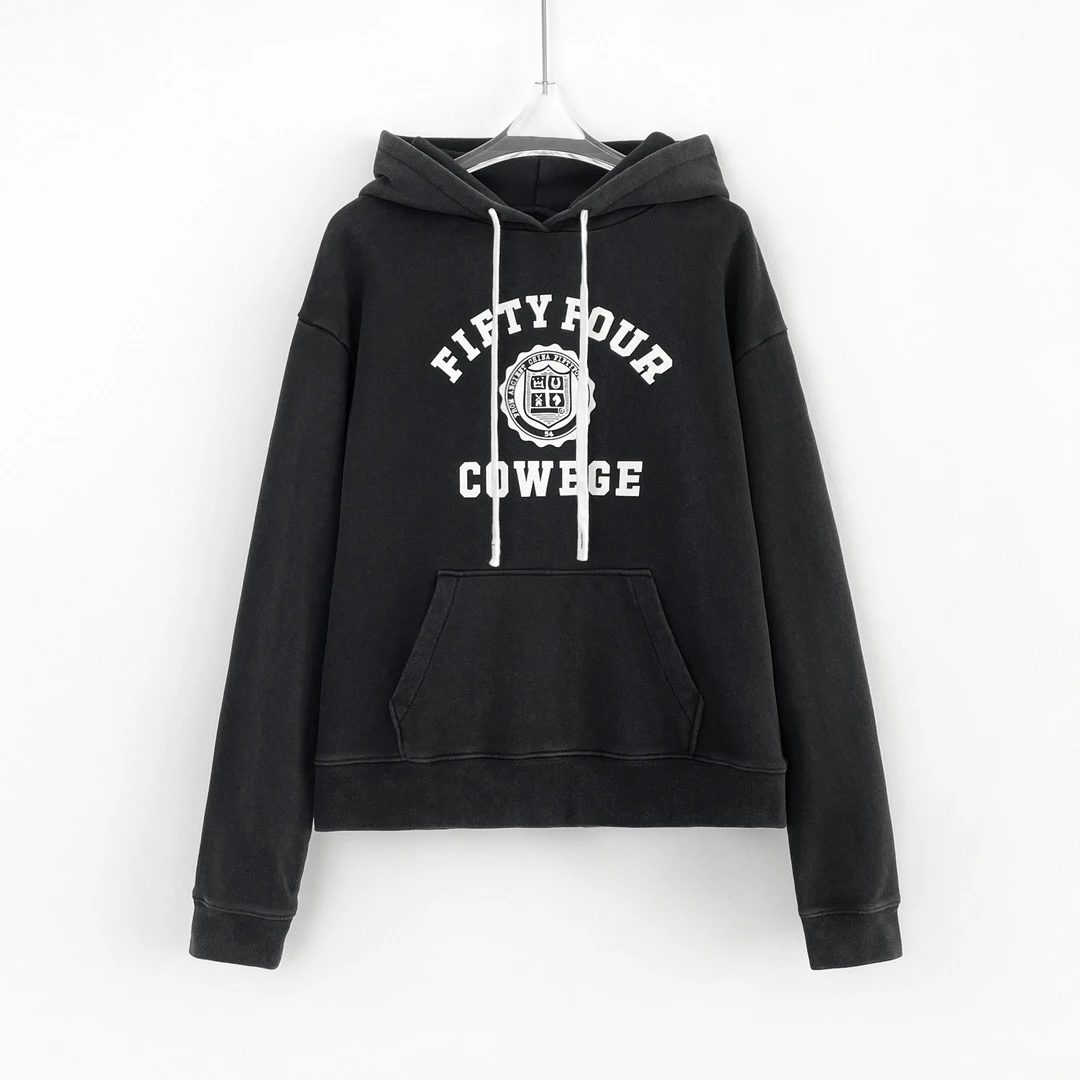 【6号店】“水洗棉学院卫衣”毛圈复古连帽卫衣 XP1928