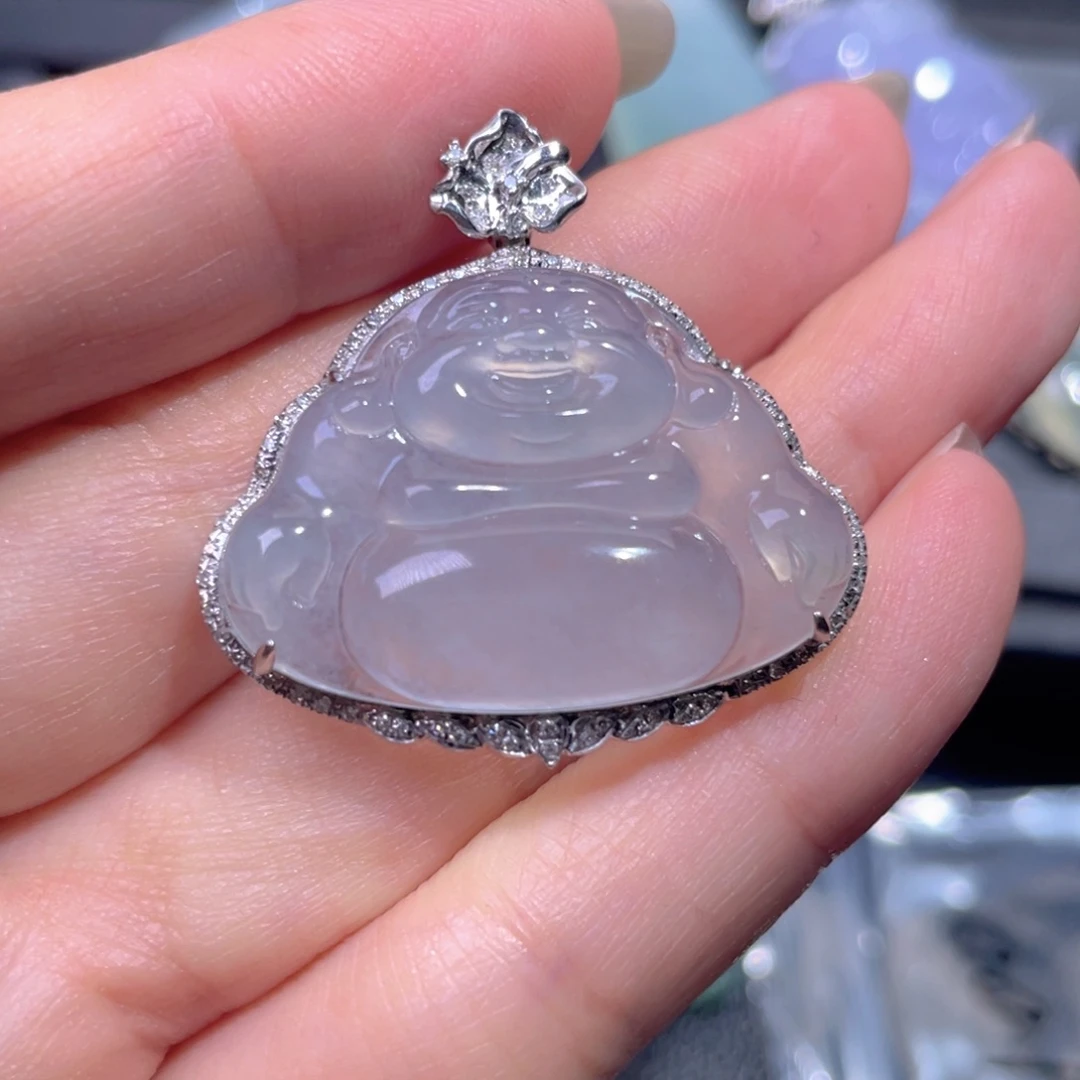 颈饰18K金镶嵌翡翠翡翠