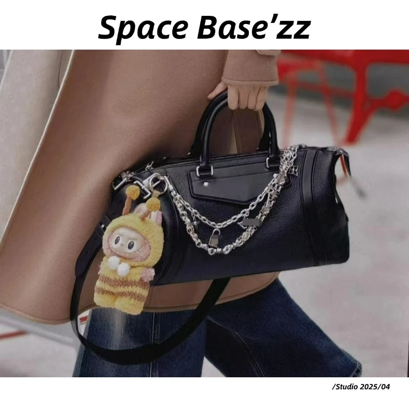 【Space Base】【驴 BIKER机车包】亦菲/Lisa同款头层牛皮老花机车包