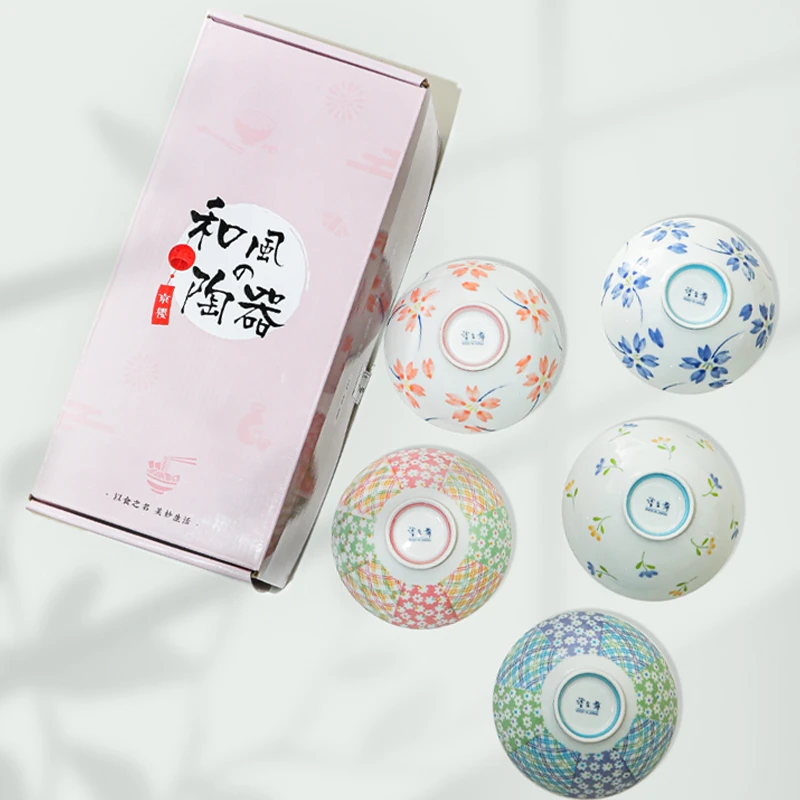 日本进口京樱5碗礼盒套装