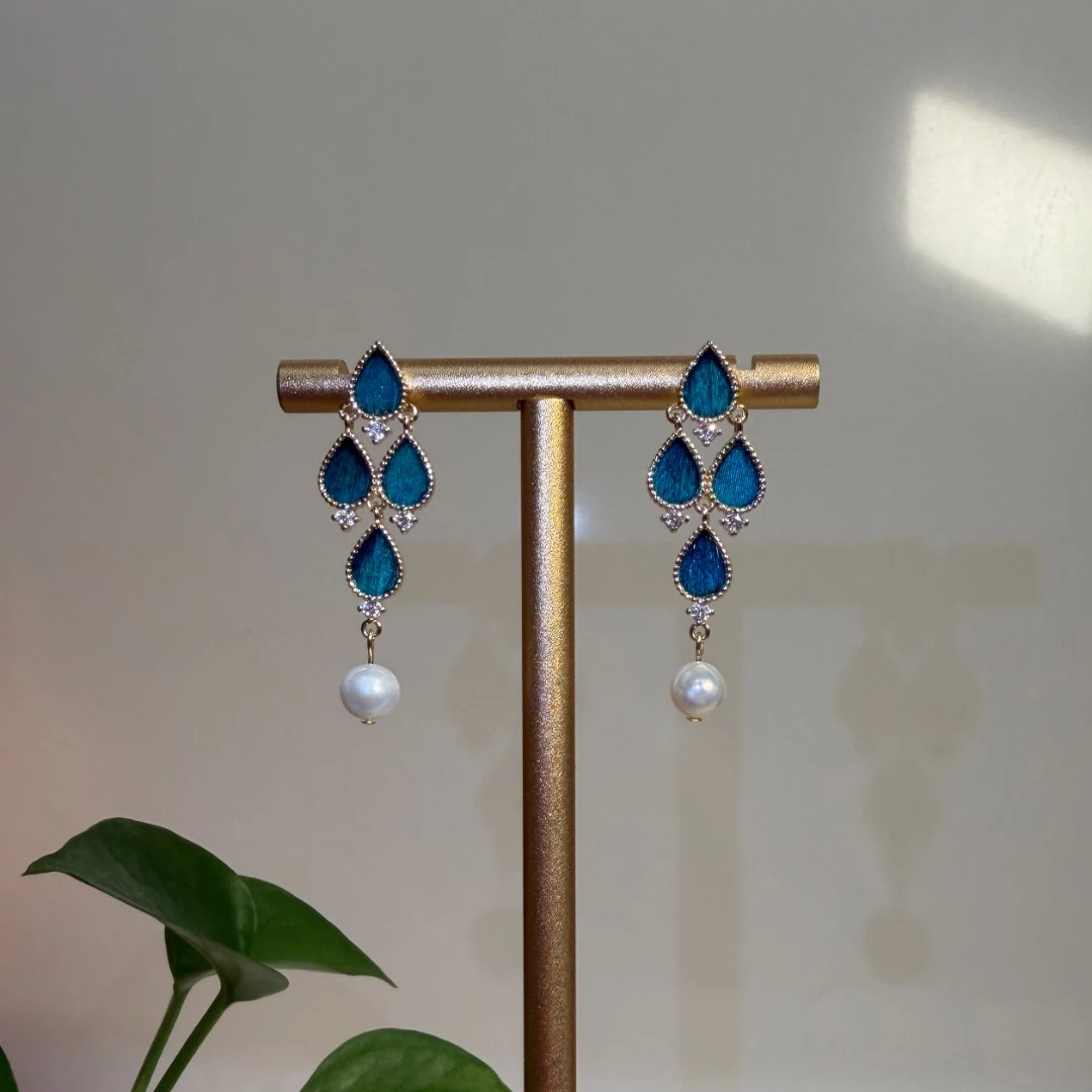 锌合金羽毛耳饰 【真孔雀羽毛】手作diy饰品耳环耳饰耳坠