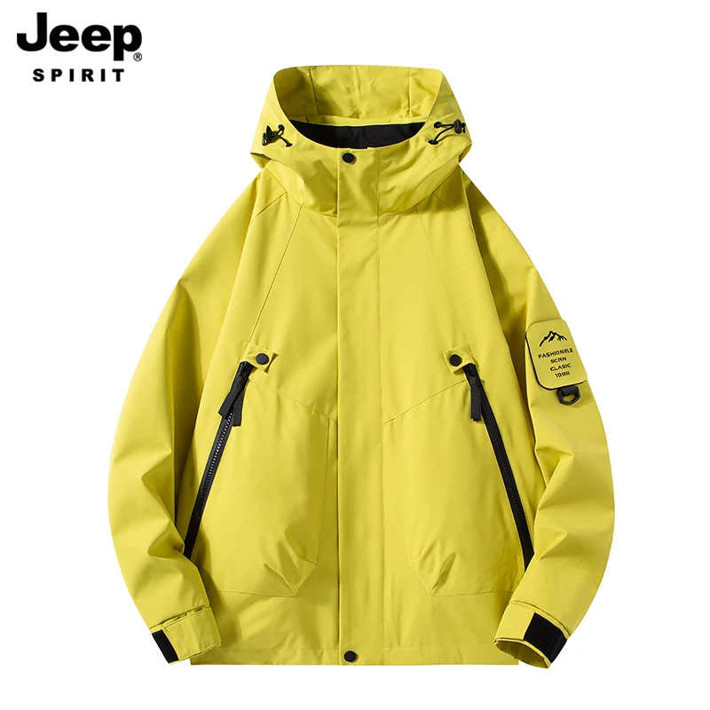 JEEP吉普三合一冲锋衣男两件套加绒保暖防风防水情侣休闲夹克外套