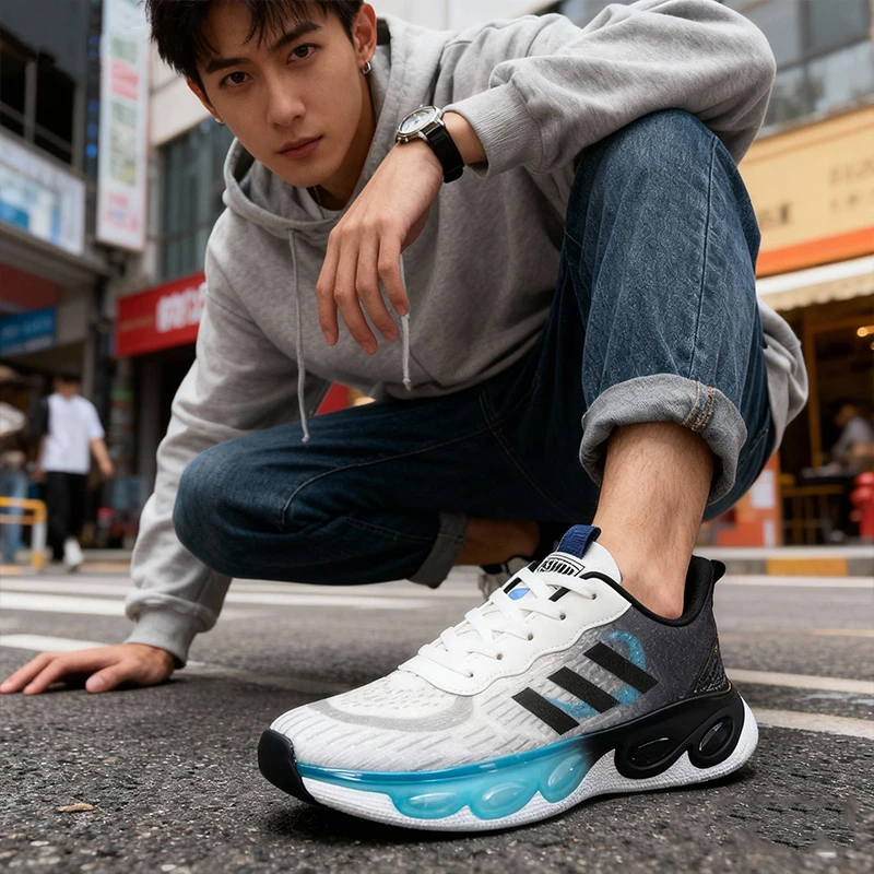 青少年运动鞋男2025新款减震跑鞋学生轻便软底休闲鞋子