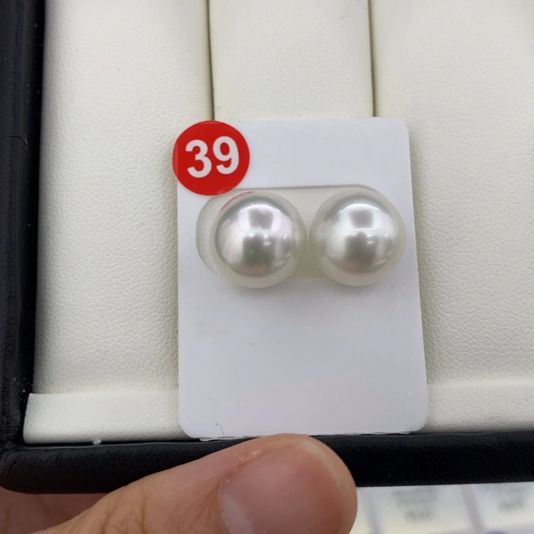 未镶嵌澳白对珠裸珠11-12mm海水珍珠