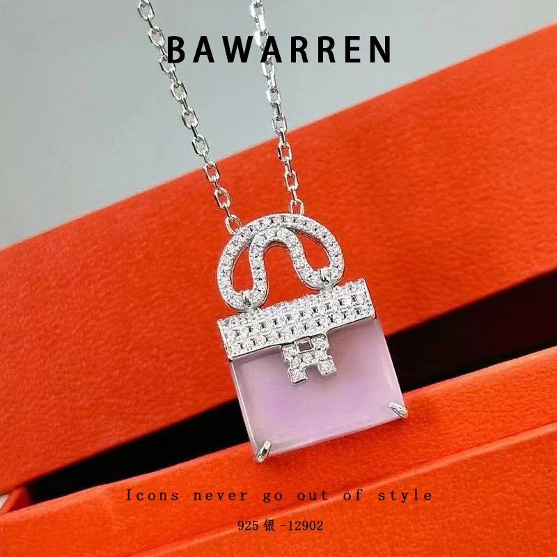 Bawarren 坠链均925银 12902-【紫色康康】精致项链小众欧美优雅