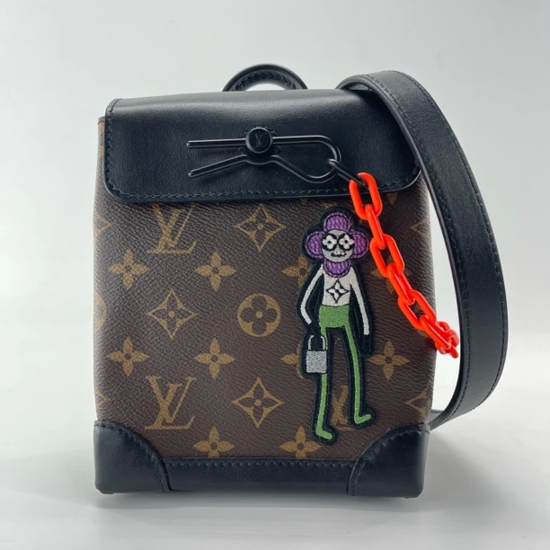 99新 LouisVuitton/路易威登 LV棕老花太阳花斜挎包/ZH10233黑色