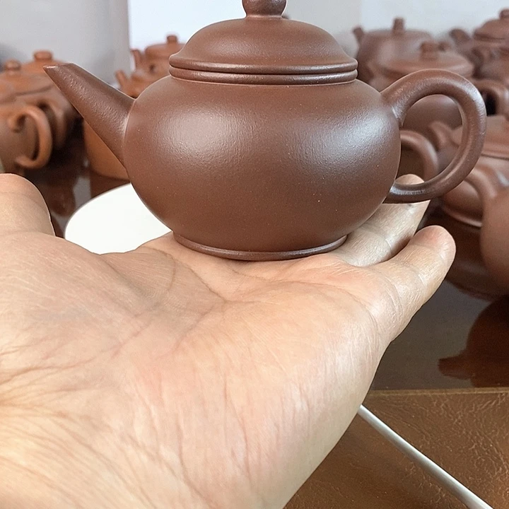 茶壶紫砂原矿紫泥～175c水平壶