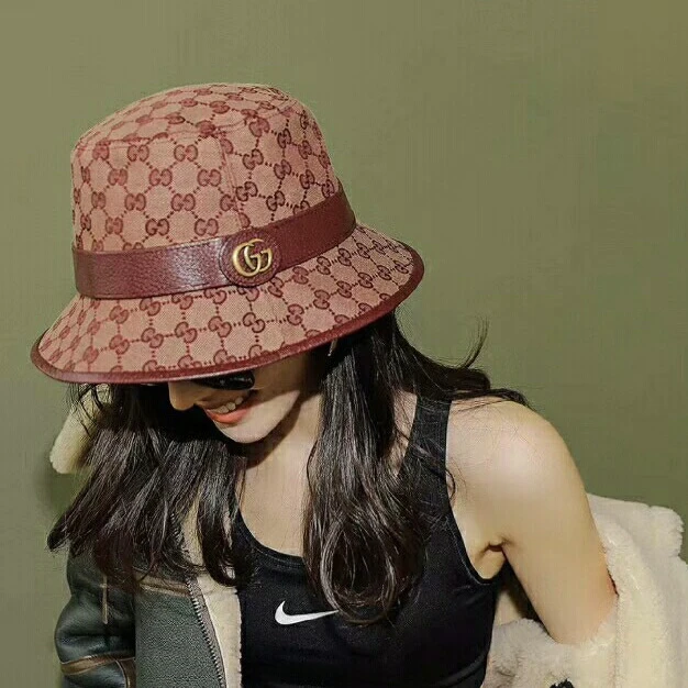 全新未使用 GUCCI/古驰 老花满印渔夫帽 S/L码 公价4K