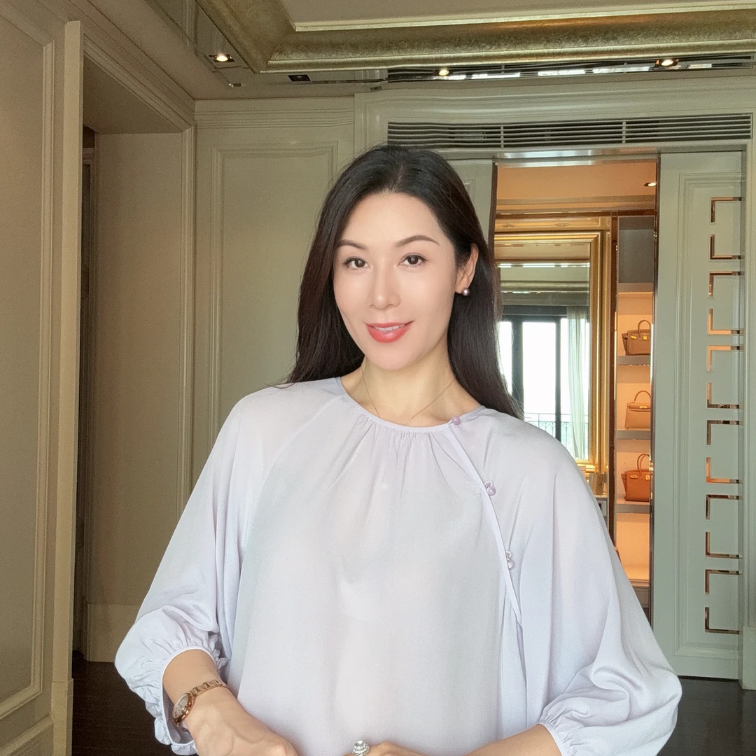 【月柔】重磅桑蚕丝浅紫国风上衣CD2168075