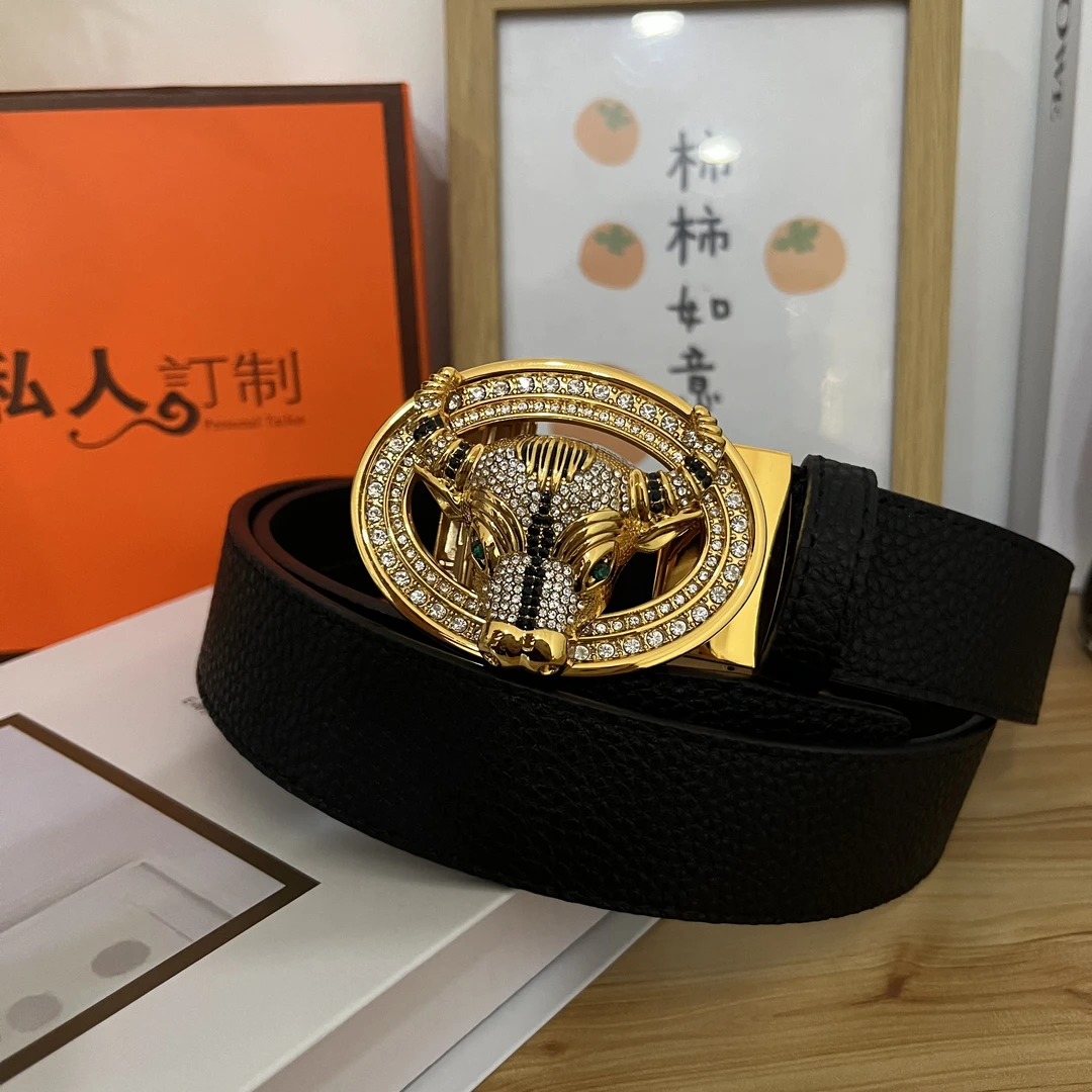 【牛转钱坤】新款男士自动扣皮带牛头腰带高档潮流皮带