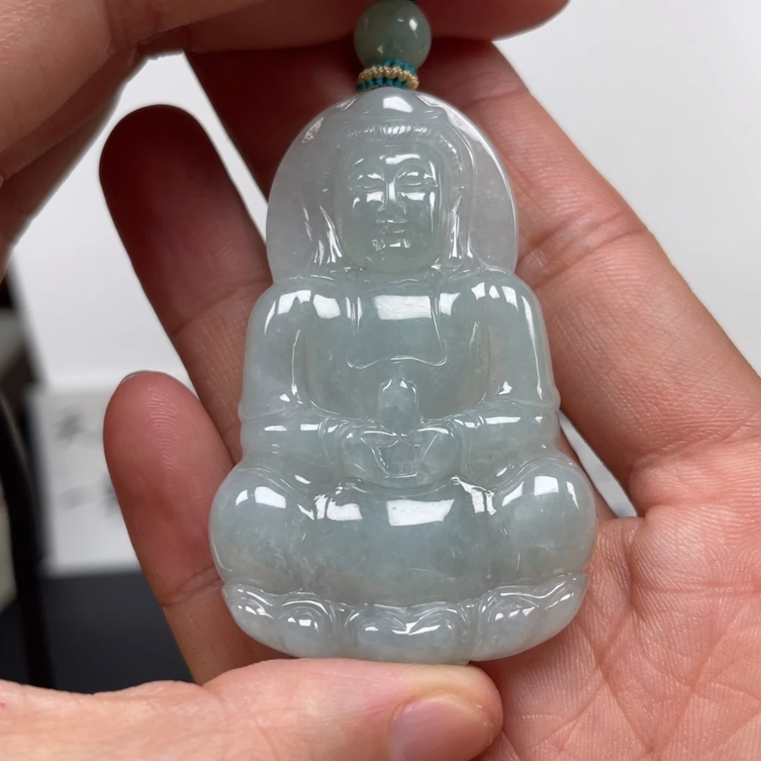 翡翠未镶嵌颈饰天然翡翠A货观音61号