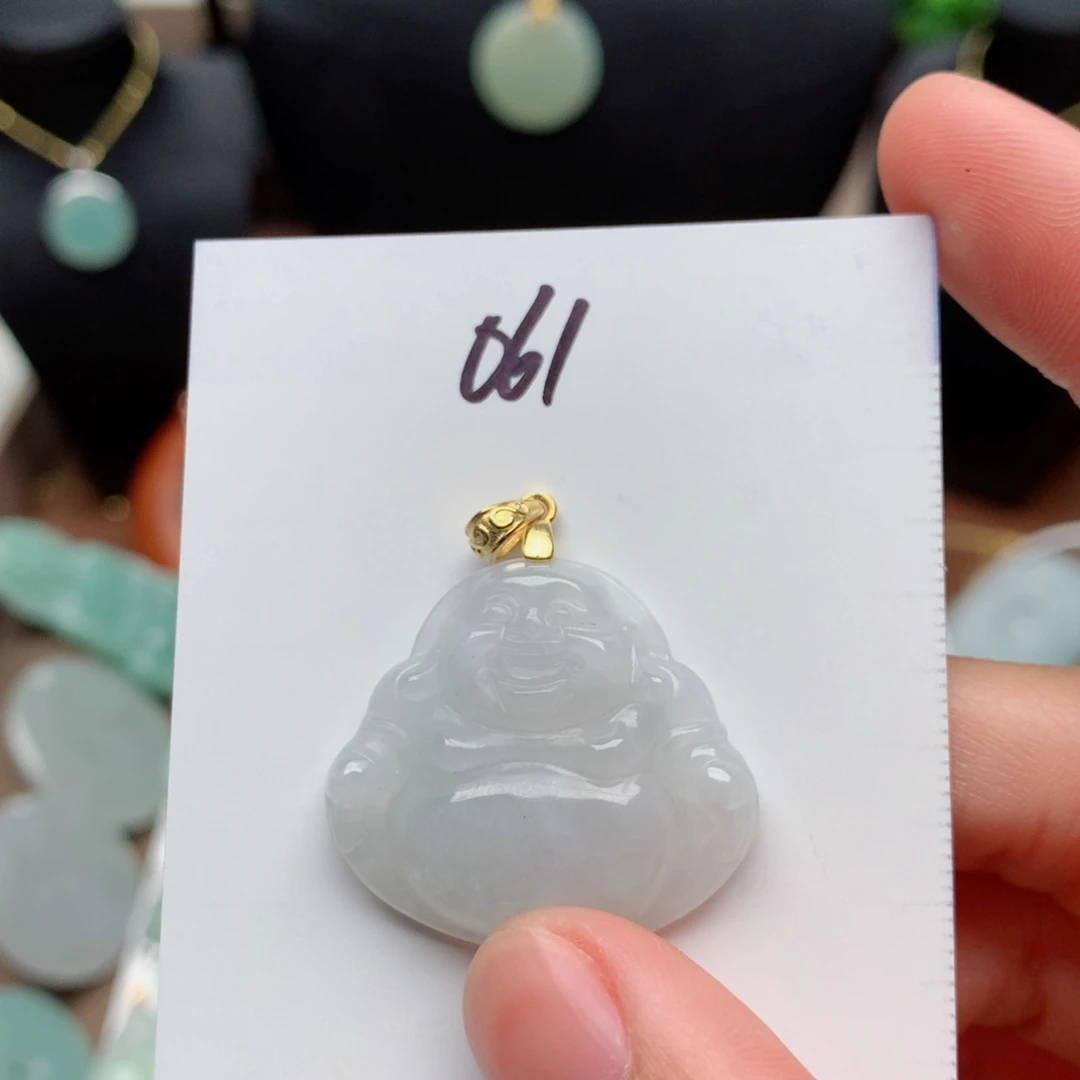 翡翠颈饰银S925镀金镶嵌吊坠