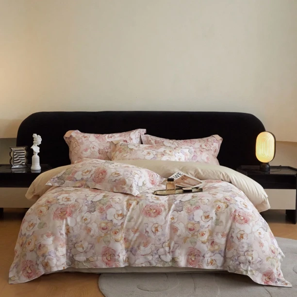 100%棉【梦露】数码印花100s长绒棉高端系列四件套