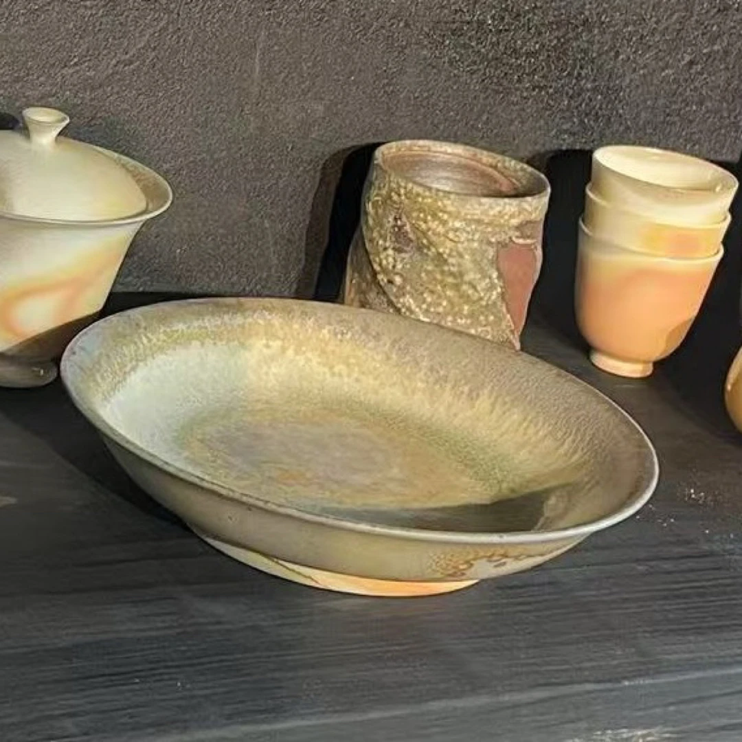 柴烧，自然落灰釉壶承天（口径16cm）