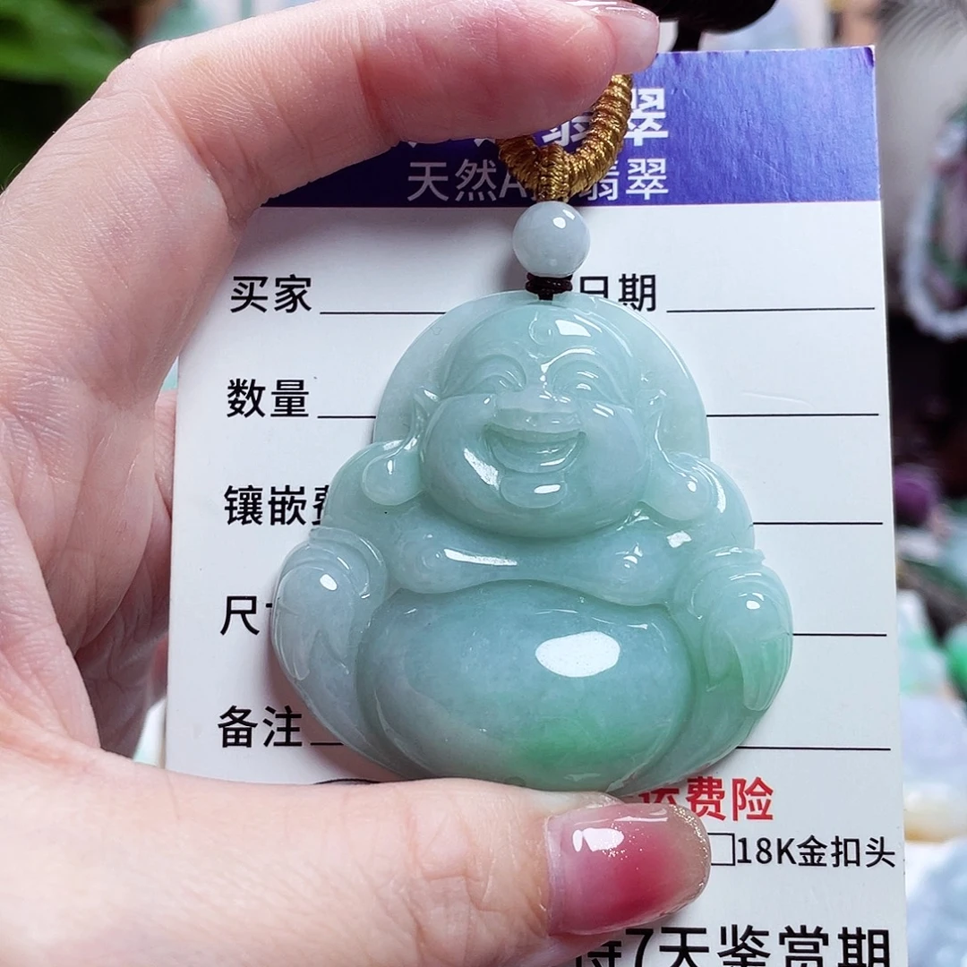 翡翠未镶嵌颈饰佛公37