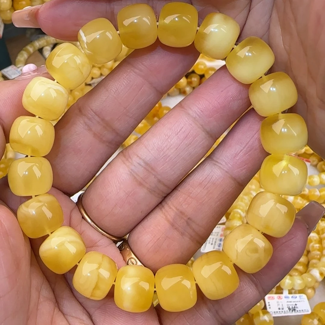 未镶嵌蜜蜡手链白花老型手串