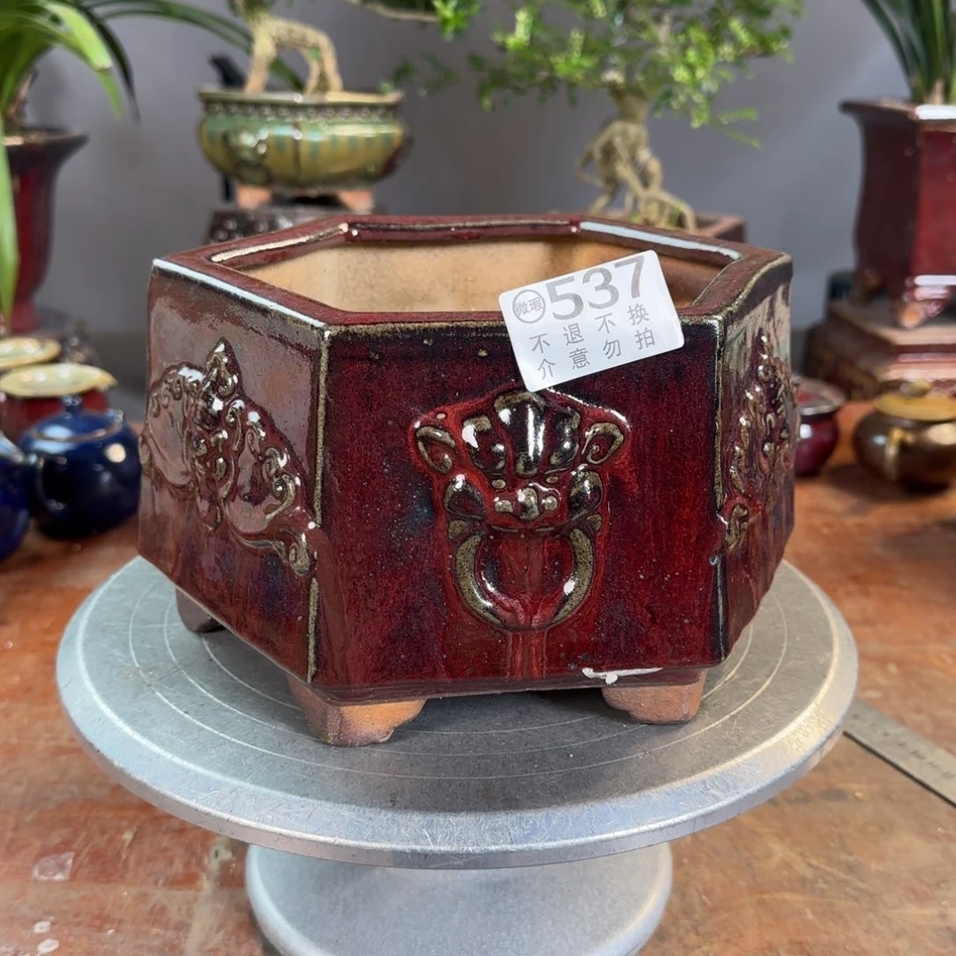 紫砂花盆正*537瑕疵品